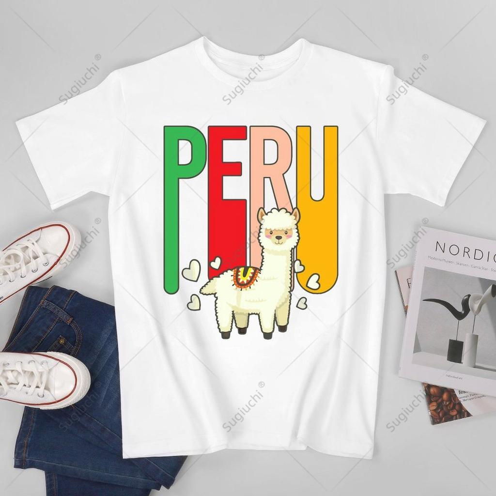 Unisex Cute Peruvian Alpaca Product Llama From Peru Tshirt Tees T Shirts WoUnisex Boys 100 Cotton TShirt