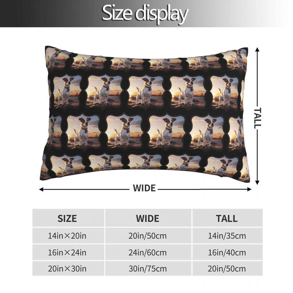 Jack Russell Dog At Sunset Rectangle Pillowcase Cushion Cover Decorative Bedroom Bed Home Comfort Throw Pillow
