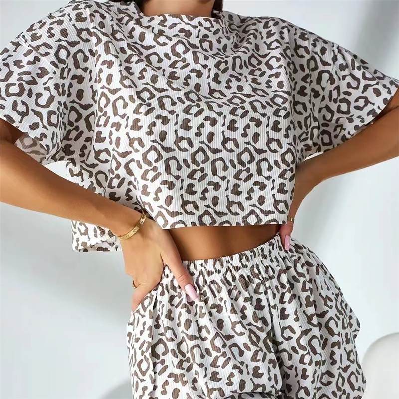 Wildberries new leopard print fashion pajamas European and American women sexy pajamas