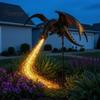 Collectable Fantasy Sculpture Solar Fire-Breathing Dragon Light, Garden Stake Light Outdoor Statue, Waterproof Pathway for Yard Patio Lawn Medieval