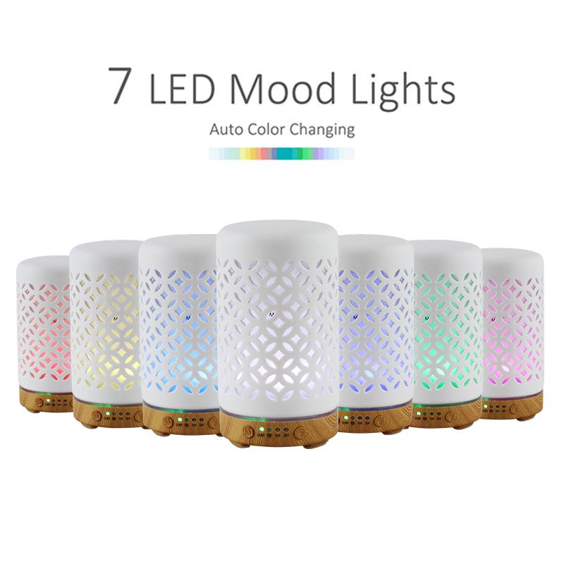 Coin Aroma Diffuser 100ml Desktop Essential Oil Diffuser Timing Function Ultrasonic Air Humidifier with LED Night Lights