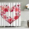 Floral Heart Shower Curtain - Romantic Bathroom Decor