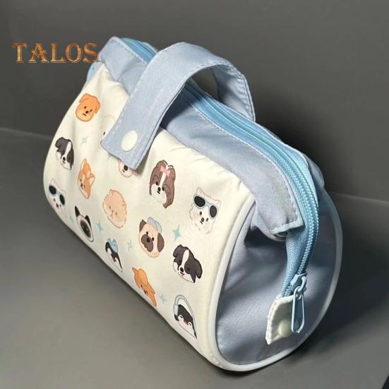 Velkokapacitní plátěná penálka Zavírání na zip Kreslený potisk zvířat Přenosná taška na pera Cestovní organizér na psací potřeby Kosmetická taštička