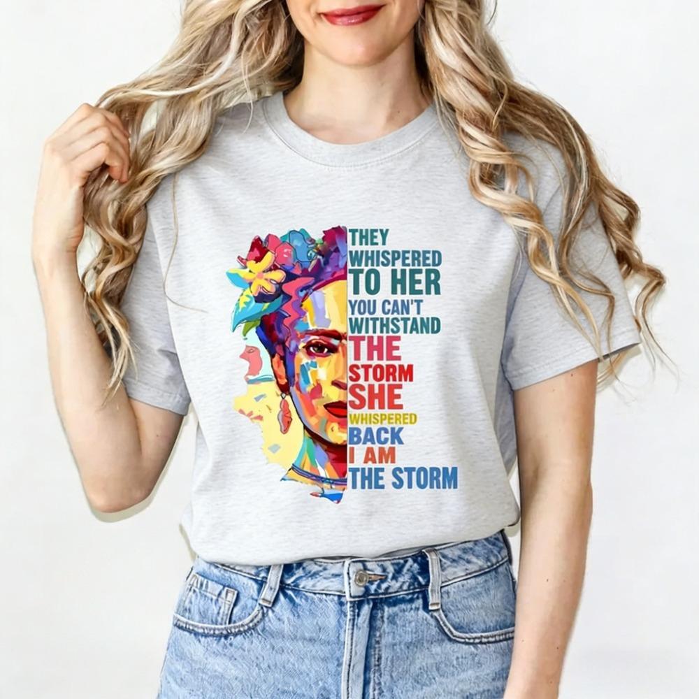 I Am The Storm T-Shirt Frida Kahlo Shirt Feminist TShirt Mexican Women Fashion Tee Strong Woman s Rights Gift Short Sleeve M