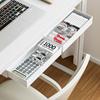 White Under Desk Storage Box Hidden Design Self Adhesive Desk Storage Drawer Organizer Drawer Storage Box