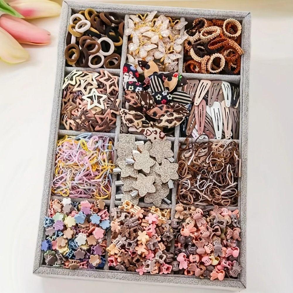 852 Pieces/Set with Hair Ties Girls Hair Bands No Hurt Hair Kids Hair Accessories Princess Gift Set