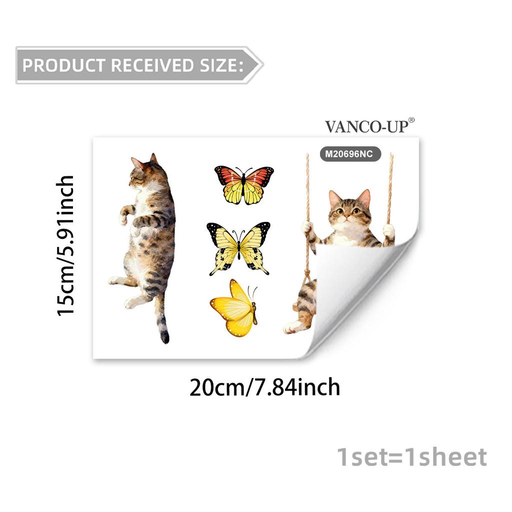 Self-adhesive Cartoon Animals Flowers Butterflies Switch Wall Stickers Puppy Kitten for Bedroom Living Room Home Decor