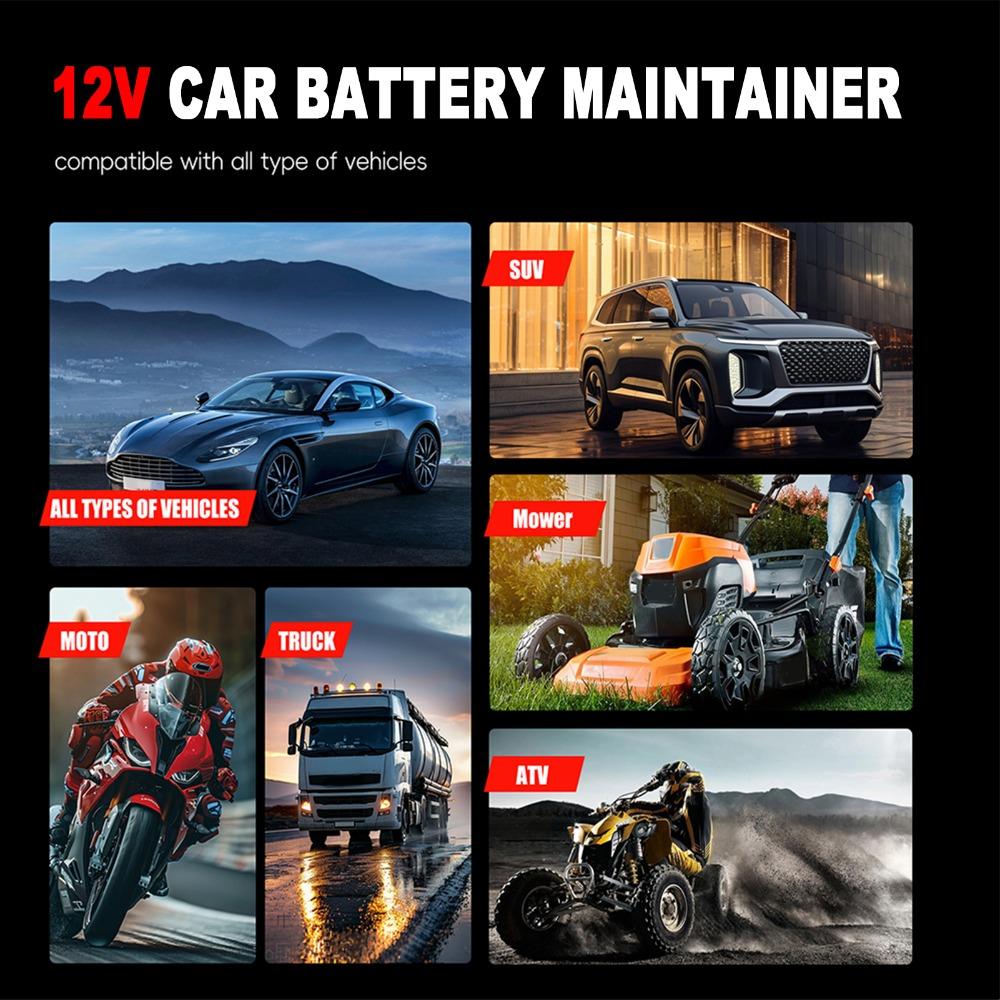 LCD Display 12V Battery Charger 12V 6A Battery Maintainer Car Battery Charger  Car/Motorcycle