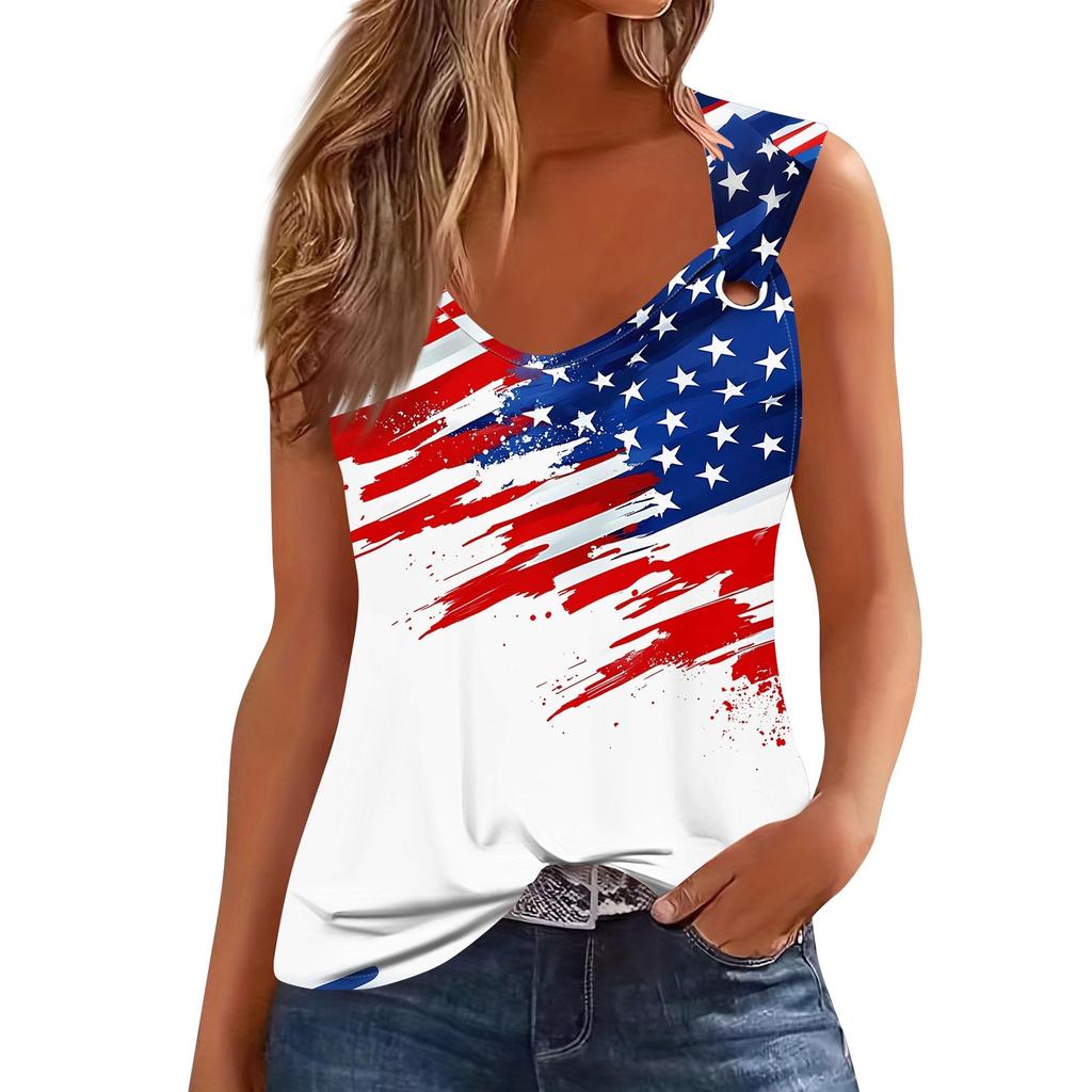 Womens Tank Top V Neck Basic Printed Casual Flowy Sleeveless Deep Side Cut Tops For Women