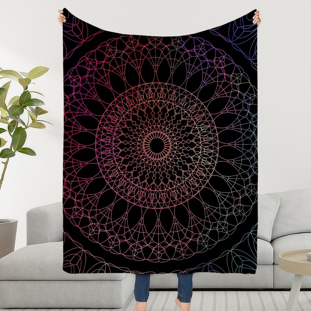 Blanket Throw Mandala Super Cosy Plush Living Room Art Sofa Couch Childish Print Birthday Gifts