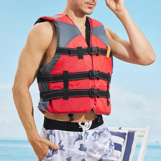 Life Vest with Retractable Seat Belts Reflective Films Life Waistcoat Buoyancy Over 100N Safety Flotation Garment