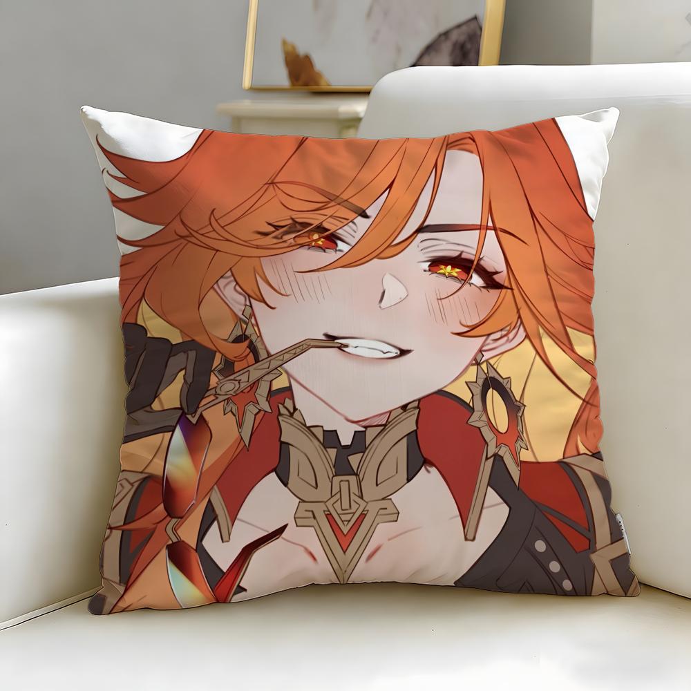 popular game character Mavuika Cushion Cover Soft & Easy-Wash Pillow Case – Versatile for Couch, Bed, Travel and Office