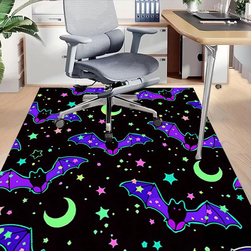 1PC Bat Moon Non-Slip Floor carpet, Office, family, bedroom, Studio - Large Area Rug, Vibrant Colors, Longlasting Material-X403