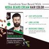 Nisha Bartfarbe Für Männer Braun Schwarz 100% Grauabdeckung Tropffrei Vegane Formel 60 g + 60 g Kit