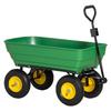 Carrello da Giardino Grande da 125 Litri Robusto a 4 Ruote Carrello Ribaltabile Rimorchio - Verde