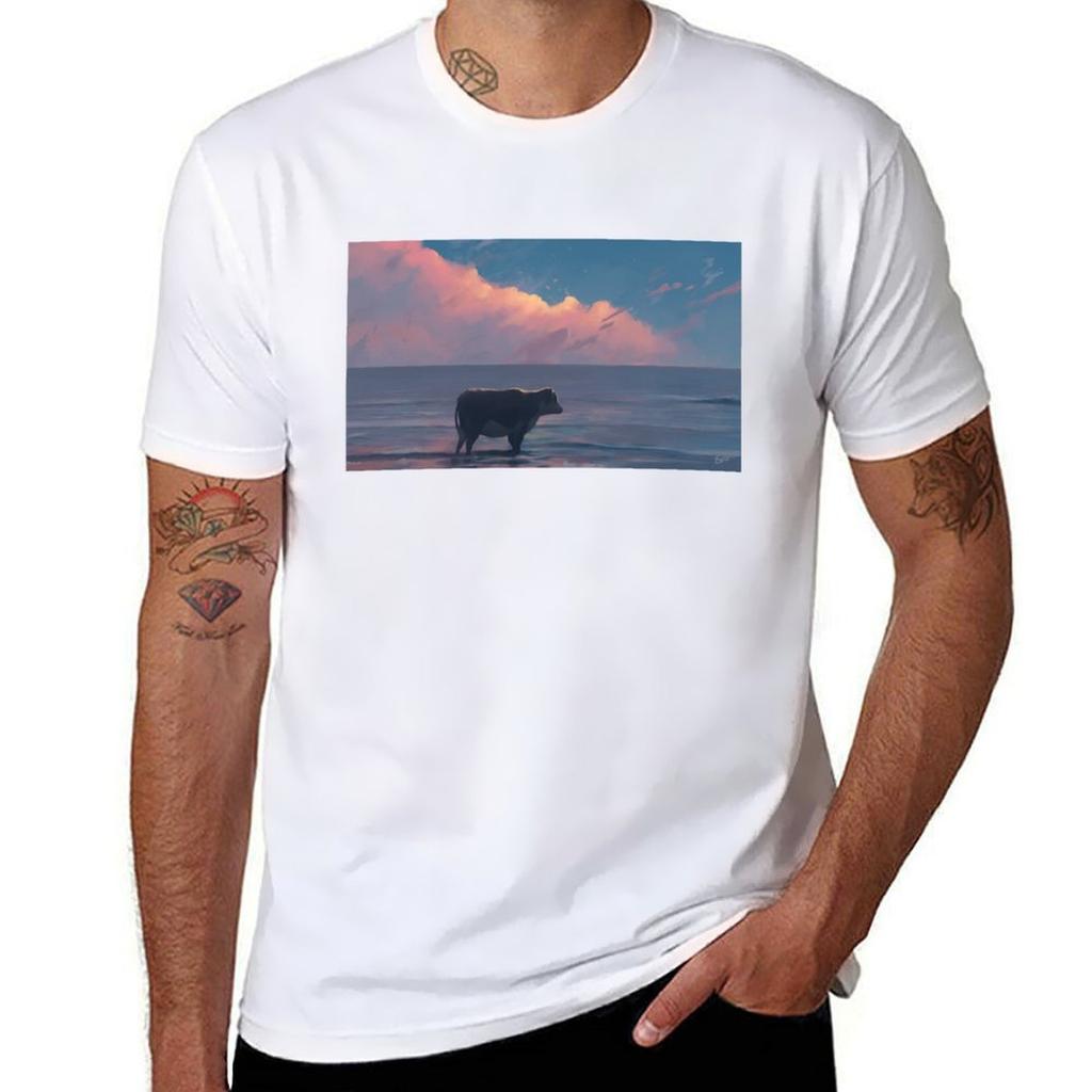 A Cow At The Sea Tshirt Sweat Resistant Workout Tee Shirt Tshirt