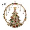 Christmas Gift for Friends Faux Diamond Art Suncatcher, 2D Flat Window Hanging Ornament, Holiday Party Decor Beaded Pattern Acrylic Decoration