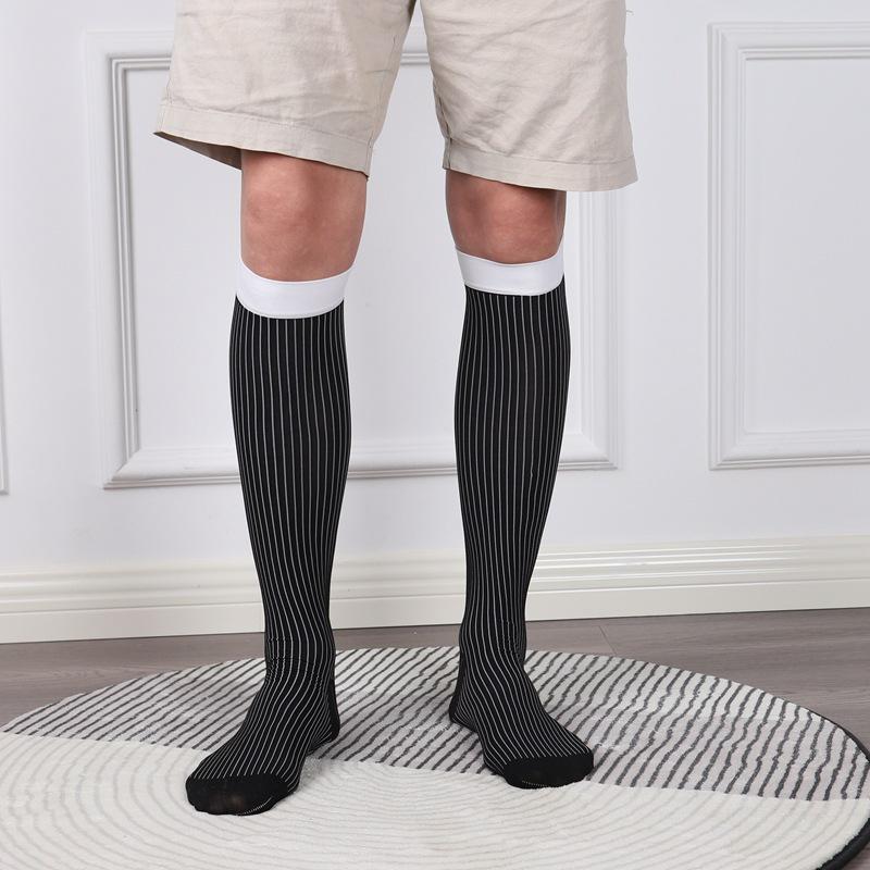 Men's Silk Striped Knee-Length Formal Socks