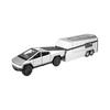 1:24 Cybertruck Pickup Trailer Alloy Car Model Diecasts Metal Toy Off-road Vehicles Truck Model Sound and Light Kids Gifts