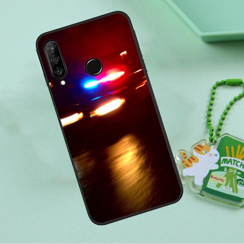 Police Cars Light At Night For Huawei Nova 12i 12s 7i 8i 11i 9 10 SE Y90 Y60 Y70 Y72 Y61 Y91 P30 P40 Lite P60 Pro Case