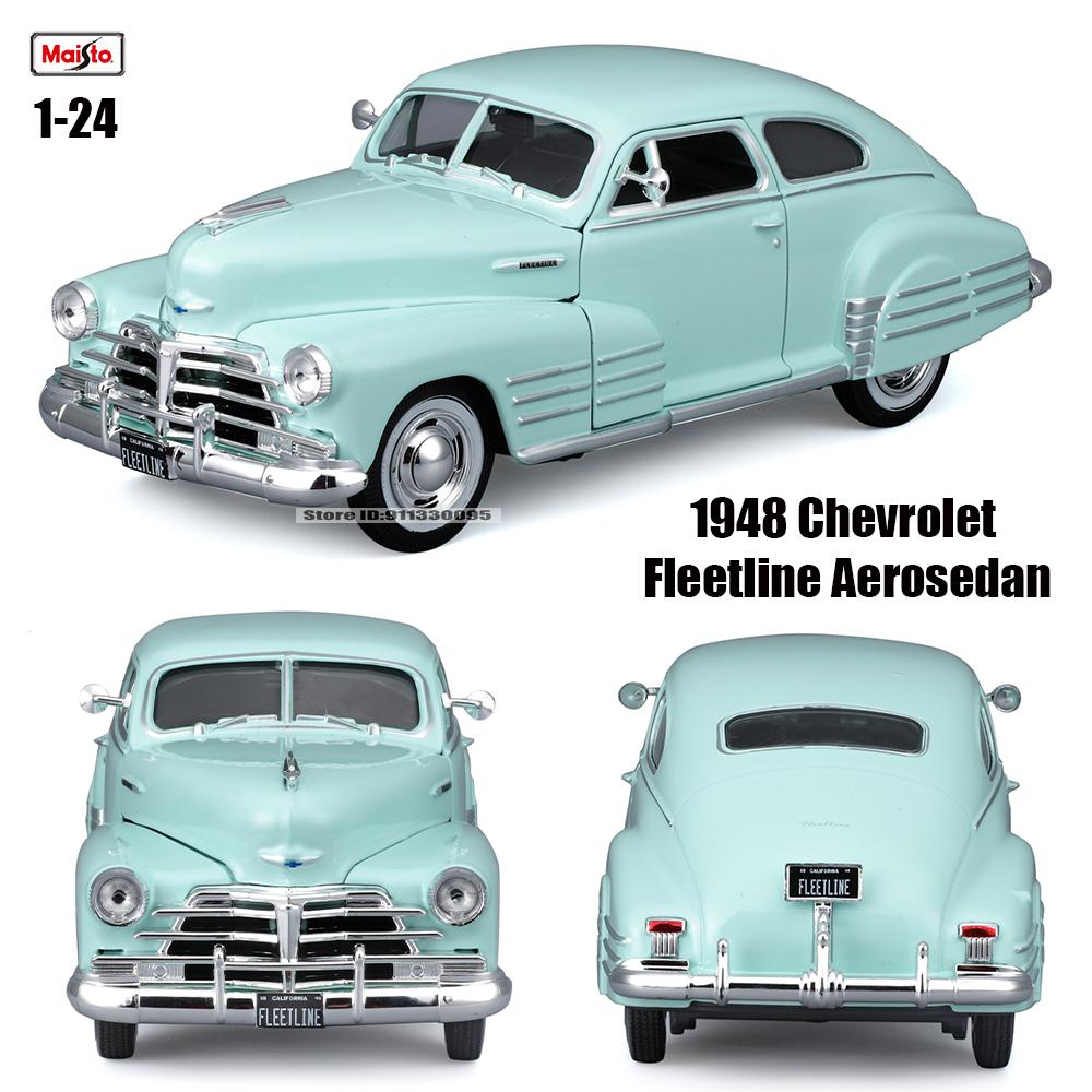 Maisto 1:24 1948 Chevrolet Fleetline Aerosedan Car Antique Car Static Die Casting Car Collectible Model Car Toy Gift Tide Play