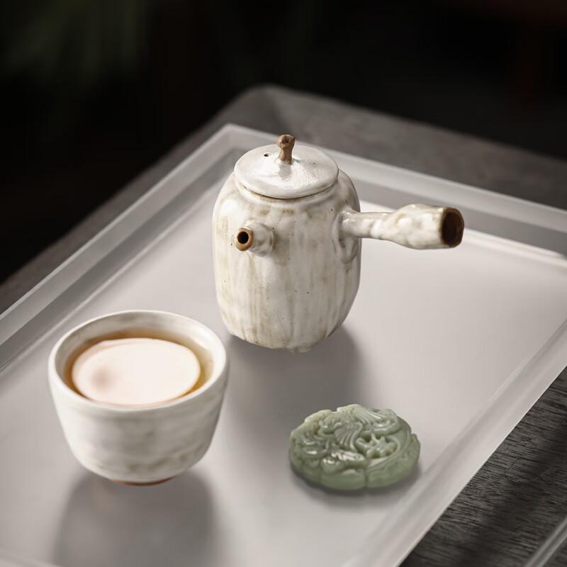 Japanese Wabi-Sabi Ceramic Side-Handle Teapot