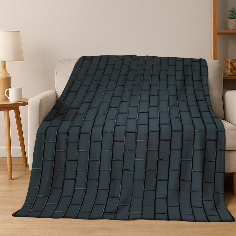 Vintage Brick Stone Flannel Blanket Soft Warm Throw Blanket for Bedroom Living Room Bed Travel Camping Picnic Gift kids