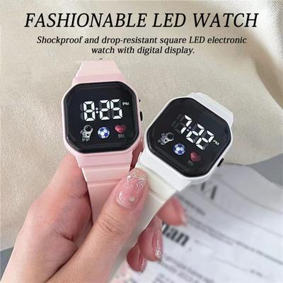 Digital LED Sports Watch Shockproof Square Design Large Screen Adjustable Strap Comfortable To Wear Accurate Time Watch