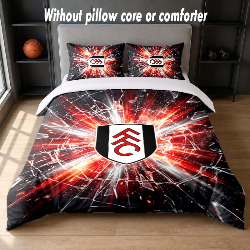 Set Biancheria da Letto Fulham Football Design 1 Copripiumino + 2 Federe Morbido Traspirante Biancheria da Letto per la Casa