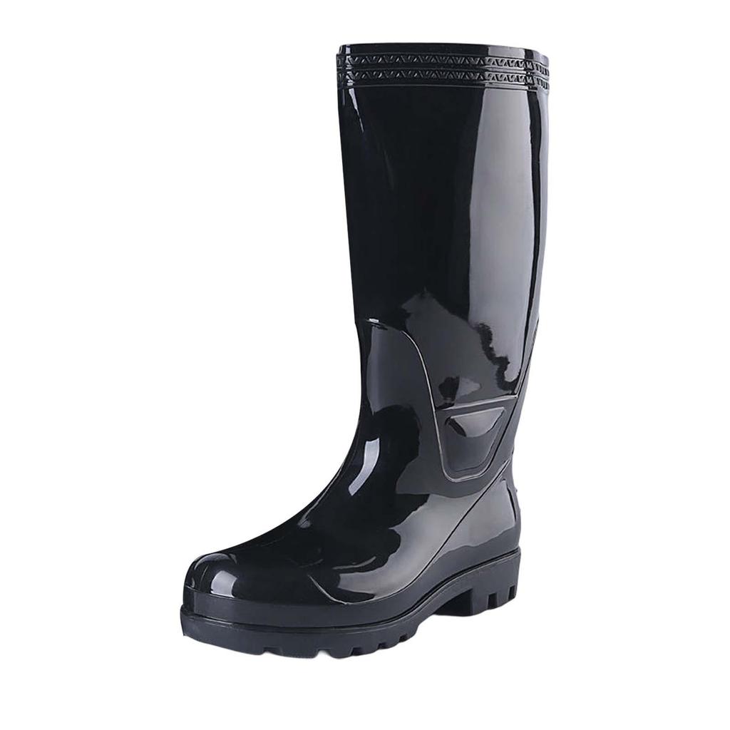 Men's Steel Toe Rain Boots PVC Rubber Boots, Waterproof Outdoor Work Durable Slip Resistant
