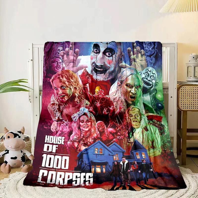 Clown Horror Decke Flanelldecke für Bett, Sofa, Camping, Wandern, Picknick Zubehör, Geschenk für Familie Fan Geschenke