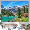 Zussun Natural Forest Tapestry Green Tree Wall Tapestry Bedroom Aesthetic Plant Stream Pool Landscape Small Tapestry Wall Hangin