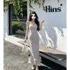 French Polka Dot Suspender Dress Xia Chun Wants the Wind To Close the Waist and Look Thin, Fish Tail Long Dress Temperament Gentle Wind Hip Long Style