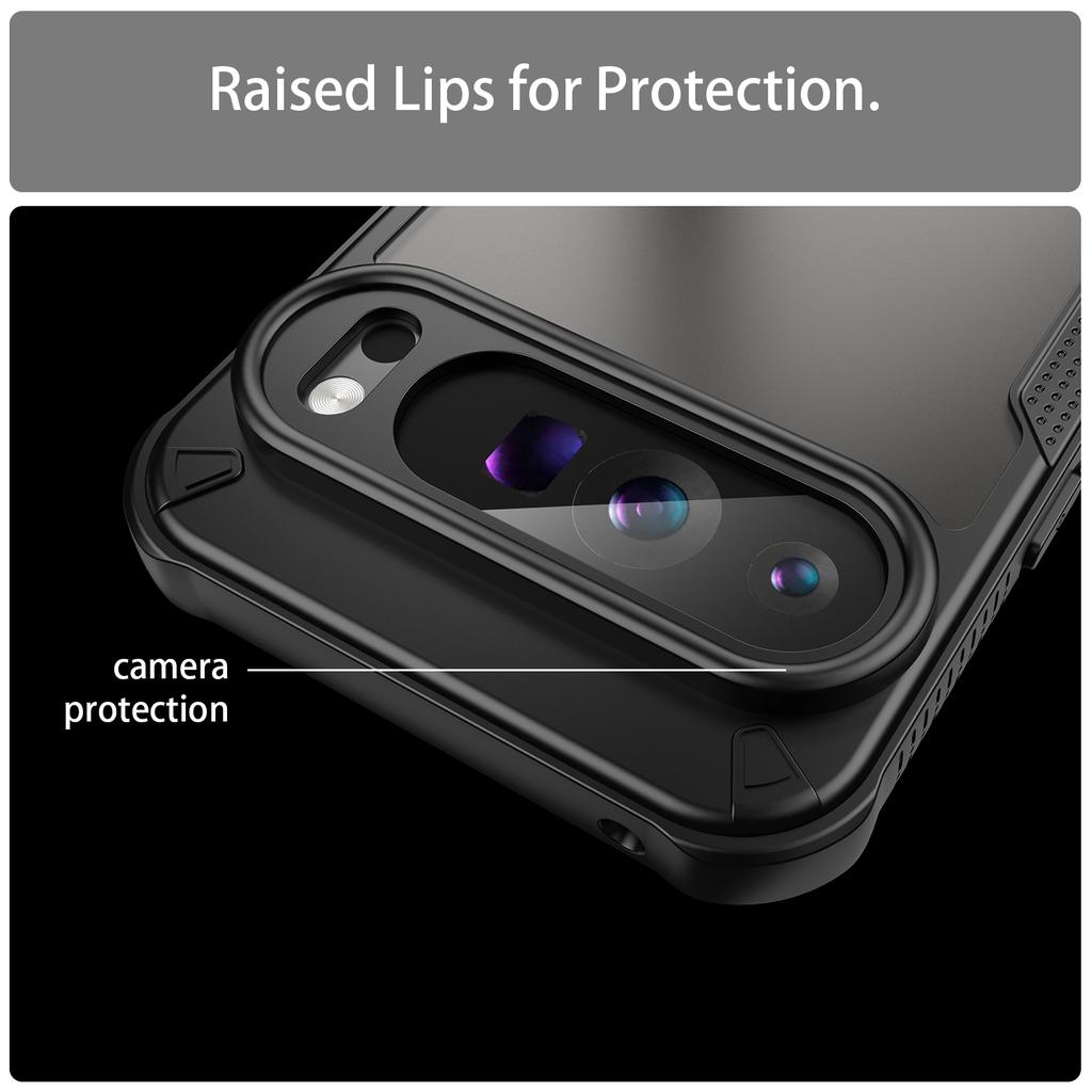 Für Google Pixel 9 Pro XL Hülle PC+TPU Halbtransparente, mattierte Schutzhülle