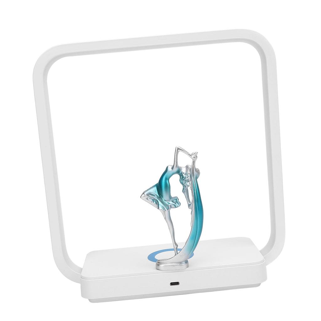 LED Desk Lamp with Wireless Charging Function Dance Girl Touch Dimmable 3 Color Bedside Light for