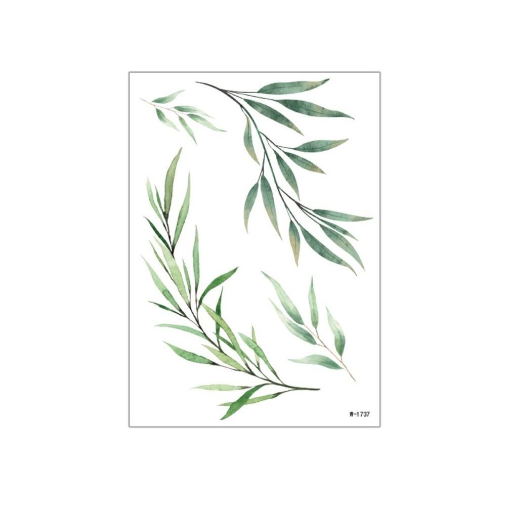 5 Sheets Elf Fairy Green Leaf Temporary Tattoos Long Lasting Facial Art Vine Stickers Tattoo Stickers Waterproof DIY