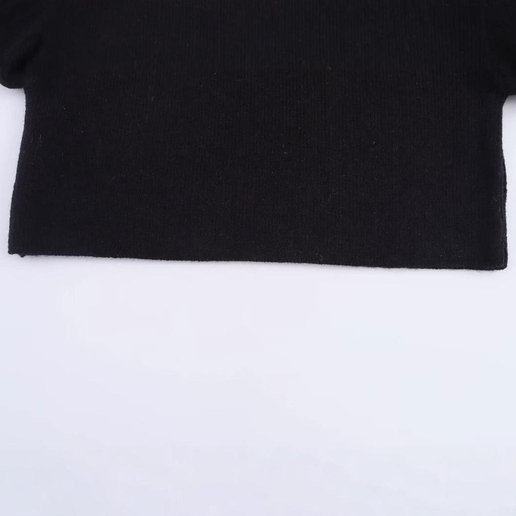 2025 Spring Women's European & American Style Fashion Versatile Ball Sleeve Knit Sweater