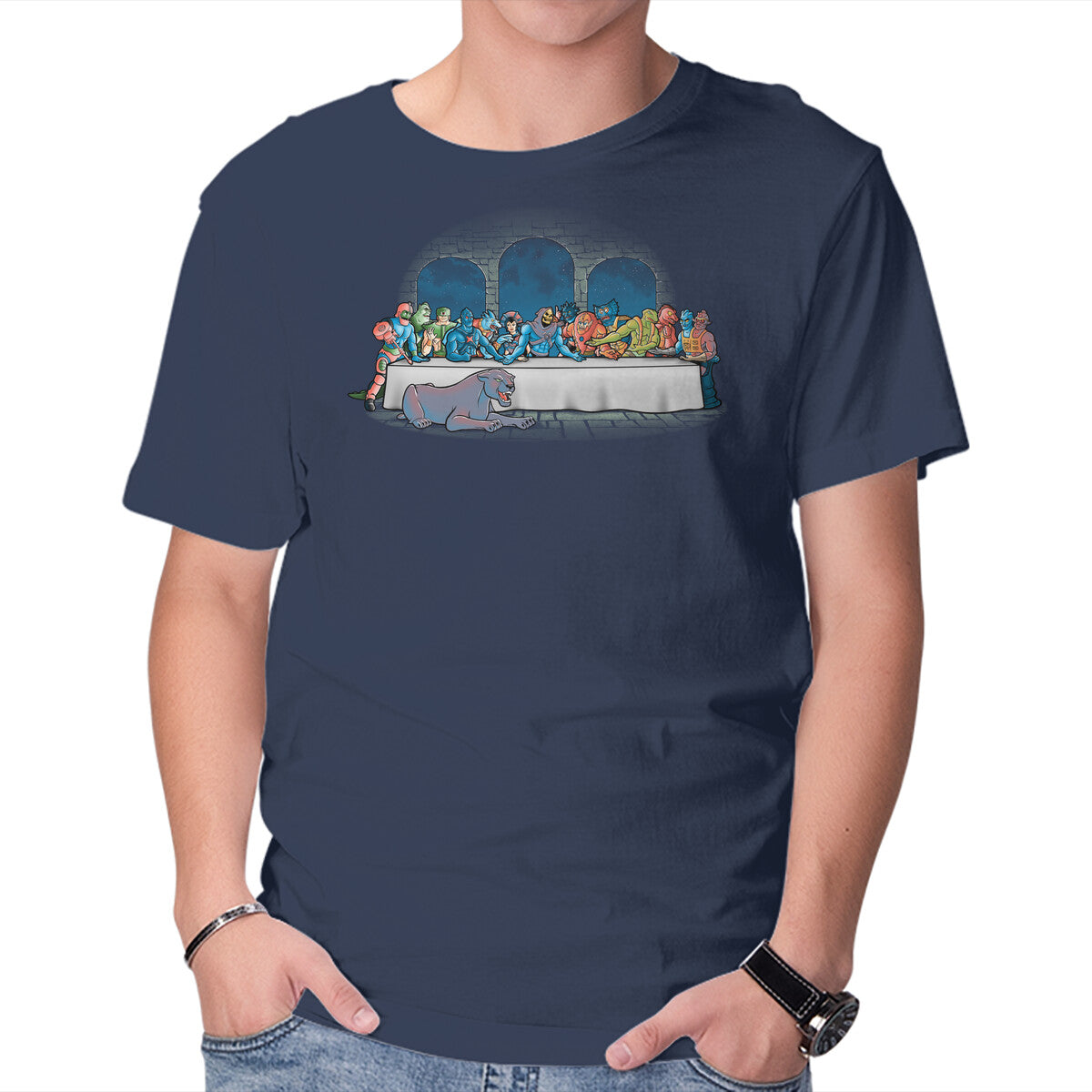 Unisex Crew Neck T-Shirt Grayskull Dinner Graphic Short Sleeve Casual Tee S