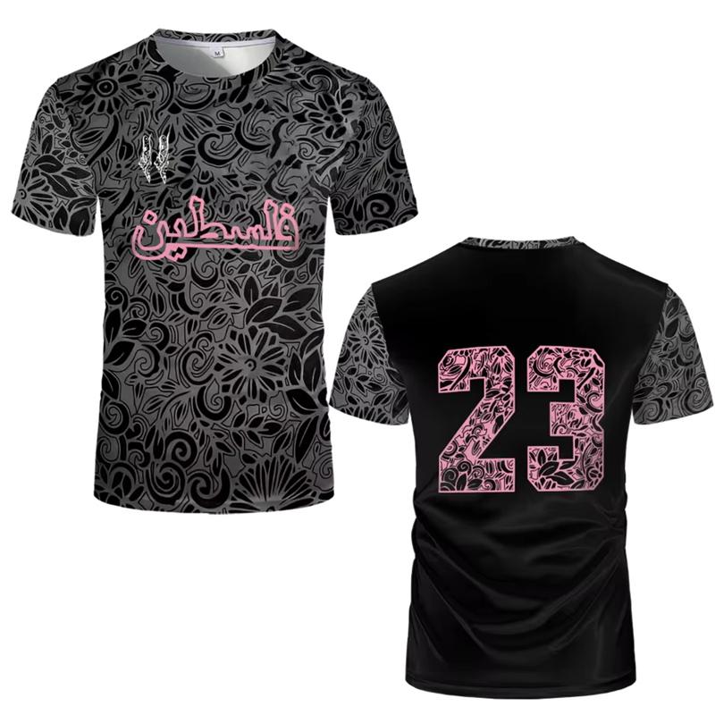 

Палестинские футбольные майки для взрослых и детей, новые летние с цифровой печатью, футбольная форма, повседневные спортивные топы с палестинским флагом для спортзала M
