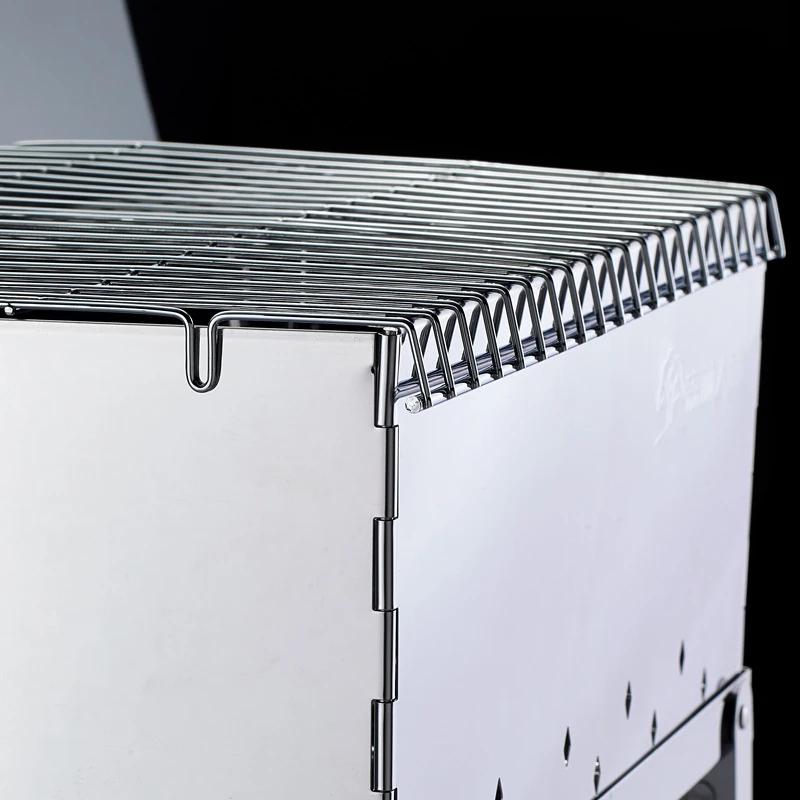 Outdoor Portable Stainless Steel Folding Barbecue Grill Mini Balcony Charcoal Barbecue Grill for 5 or More People