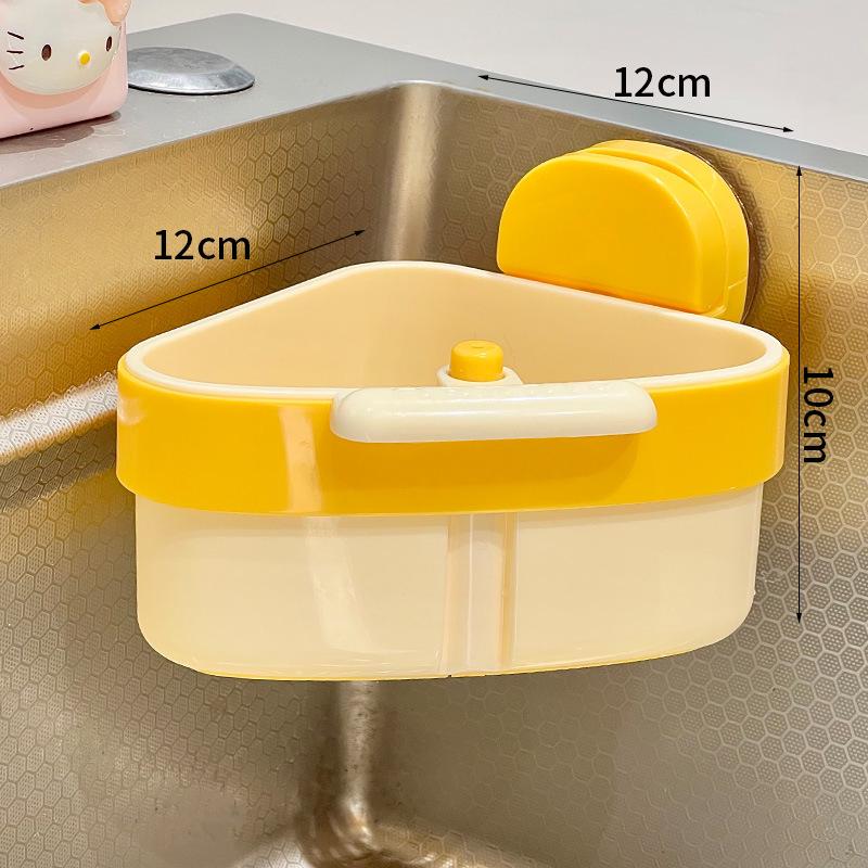 Triangular Kitchen Sink Suction Cup Drain Basket & Fruit Washer
