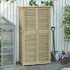 Garden Cabinet Wood Tool Shed Equipment House With Asphalt Roof Louvered Door Storage Cabinet Shed Garden 4 Compartments Gray 87 X 46.5 X 160 Cm