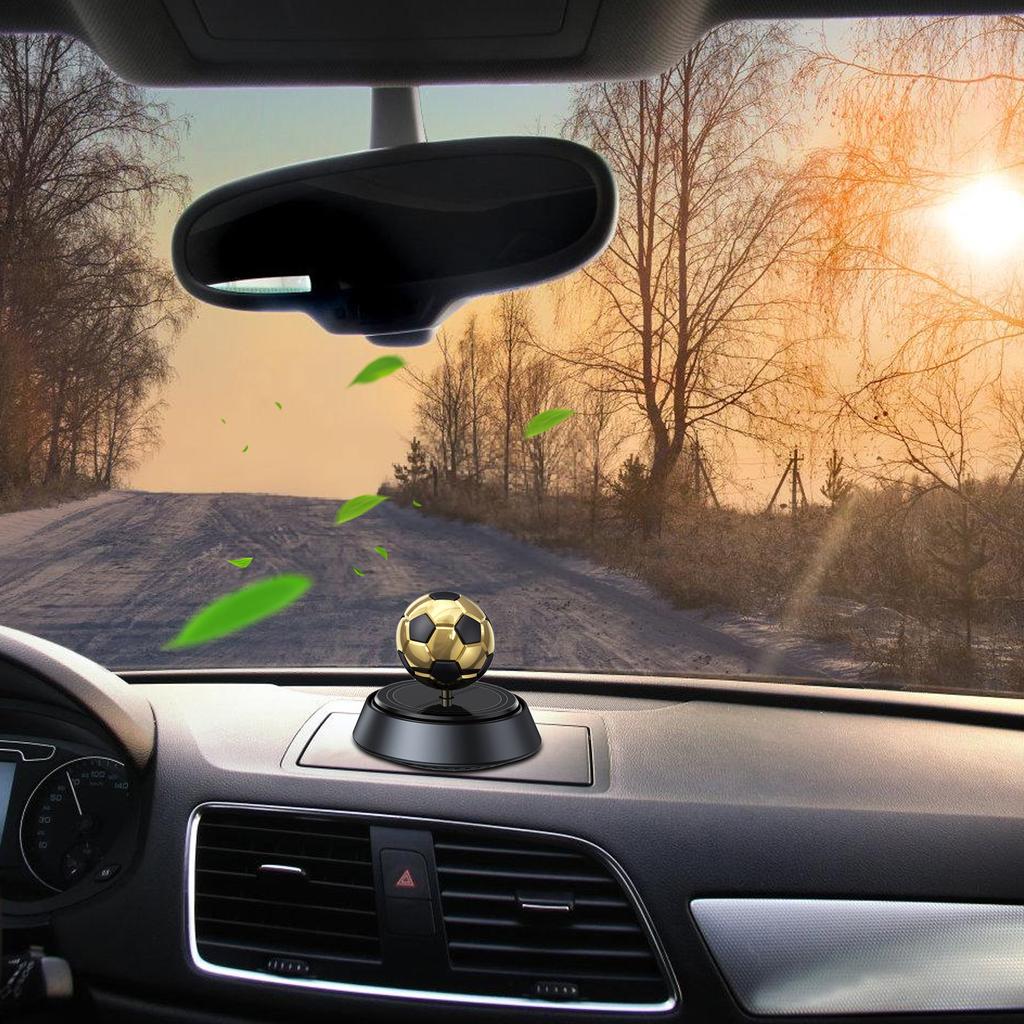 Car Aromatherapy Solar Powered Rotating Football Air Freshener Car Perfume Diffuser Decoration Essential Oil Diffuser