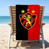 Sportverein Fußballwappen Aufdruck Strandtuch, Super Weiche Mikrofaser, Perfektes Geschenk Geburtstag, für Pool, Strand, Reisen, für Familie und Freunde
