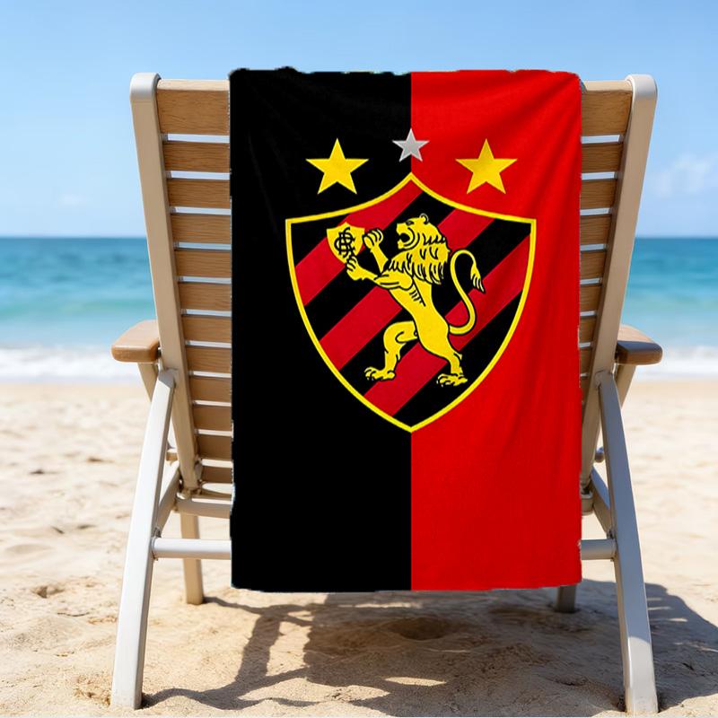 Sportverein Fußballwappen Aufdruck Strandtuch, Super Weiche Mikrofaser, Perfektes Geschenk Geburtstag, für Pool, Strand, Reisen, für Familie und Freunde