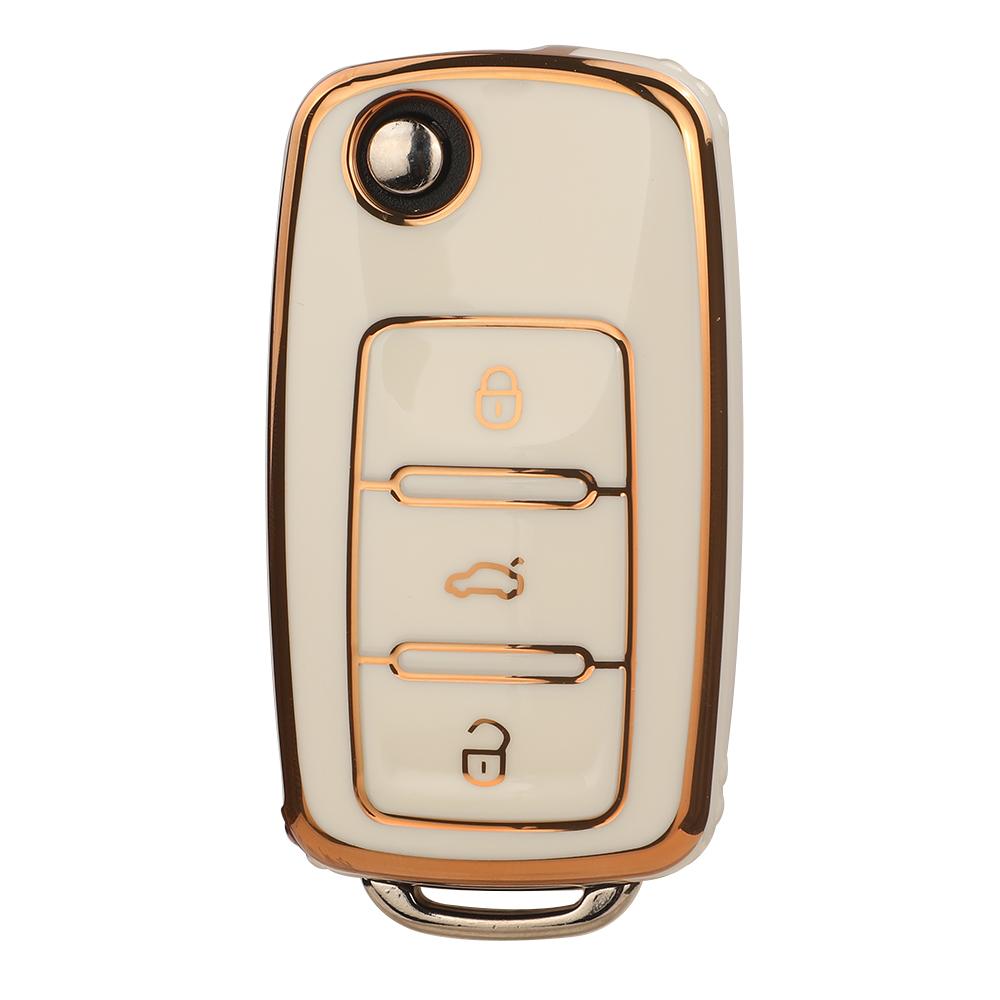Jingyuqin New Arrival TPU Car Key Case Fob For VW Golf Bora Jetta POLO Passat Skoda Superb Octavia Fabia SEAT Ibiza Leon Procted