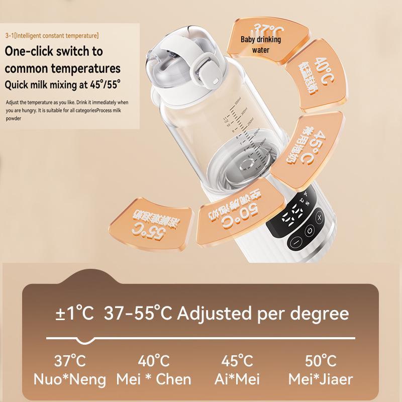 Portable Wireless Baby Milk Warmer Cup - Insulated, Rechargeable with Temperature Control for Travel