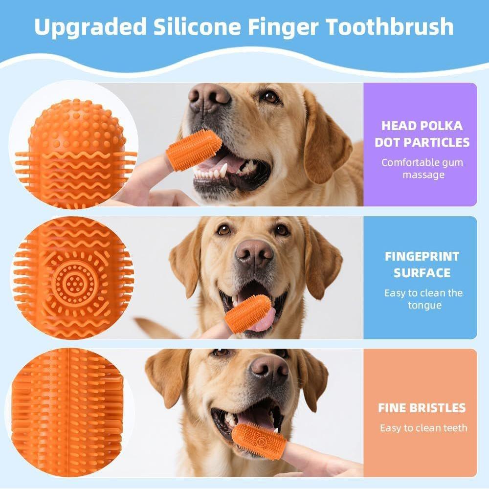 6Pcs 360° Silicone Dog Toothbrush For Teeth Cleaning Dental Care