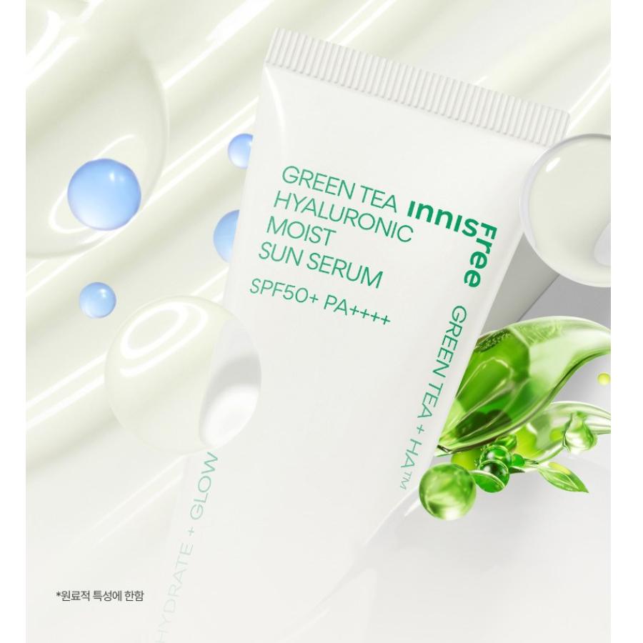 Innisfree Zielona Herbata Hialuronowe Nawilżające Serum Przeciwsłoneczne SPF50+ PA++++ 50ml Lekka Nawilżająca Ochrona UV