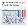 Pen Bag Non Woven Fabric Stationery Colored Zipper Bags Suitable for Children Graffiti Cartoon Pattern Portable Storage Bag TMZ